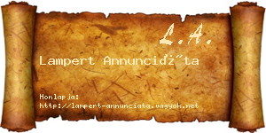 Lampert Annunciáta névjegykártya